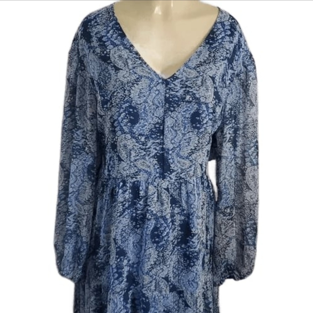NWT Joie Parisian Paisley Printed Blue Boho Dress Size XXL - Picture 3 of 13